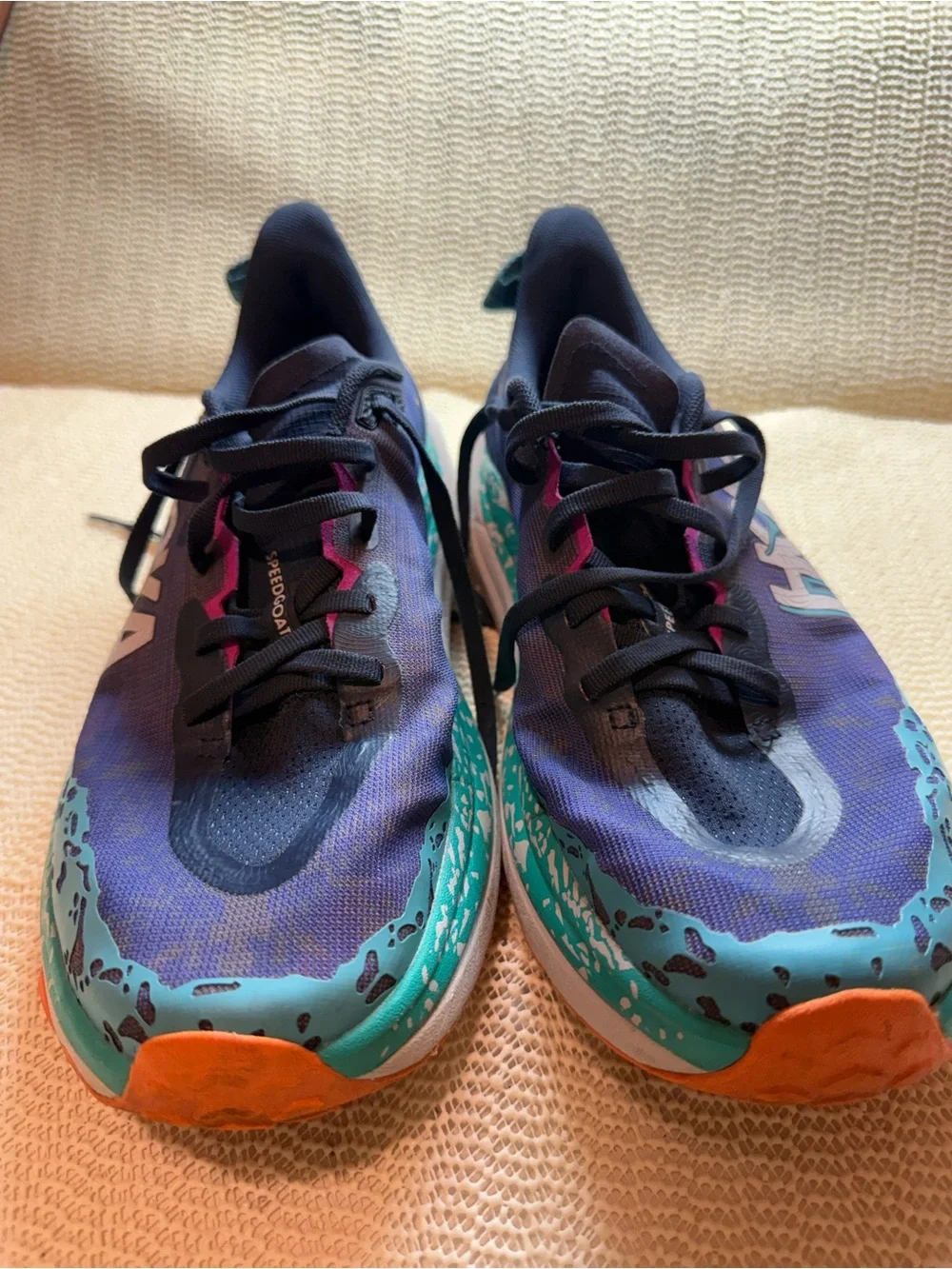 Hoka Speedgoat 6 Trail Running Shoes in Navy, Teal & Orange 9/5B